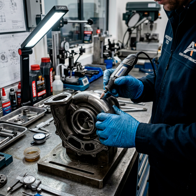 Montagem de turbina com roda compressora billet de alta performance